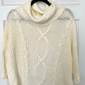 Cream Express cowl neck knit sweater